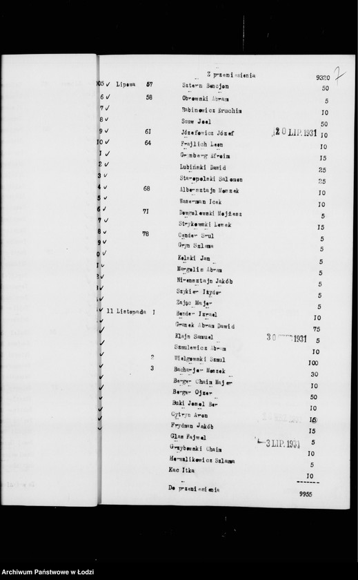 Obraz 11 z jednostki "Rejestr poborczy"