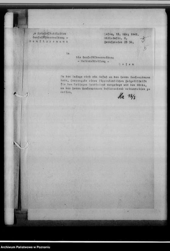 Obraz 10 z jednostki "[Korespondencja w sprawie wydawnictwa pod tytułem: Zeitschrift für ostdeutsche Sippenforschung]"