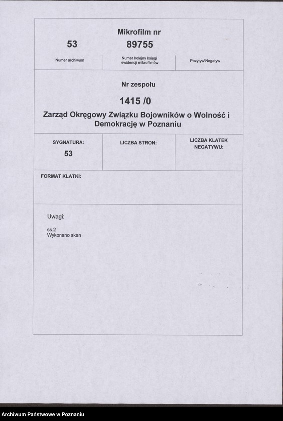Obraz 5 z jednostki "Wykaz członków Prezydium Zarządu Okręgu Związku Bojowników o Wolność i Demokrację w Poznaniu."