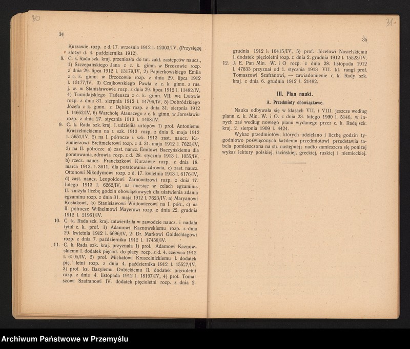 image.from.unit.number "Sprawozdanie Dyrekcji c.k. Gimnazjum Wyższego w Brzeżanach za rok szkolny 1912/13"