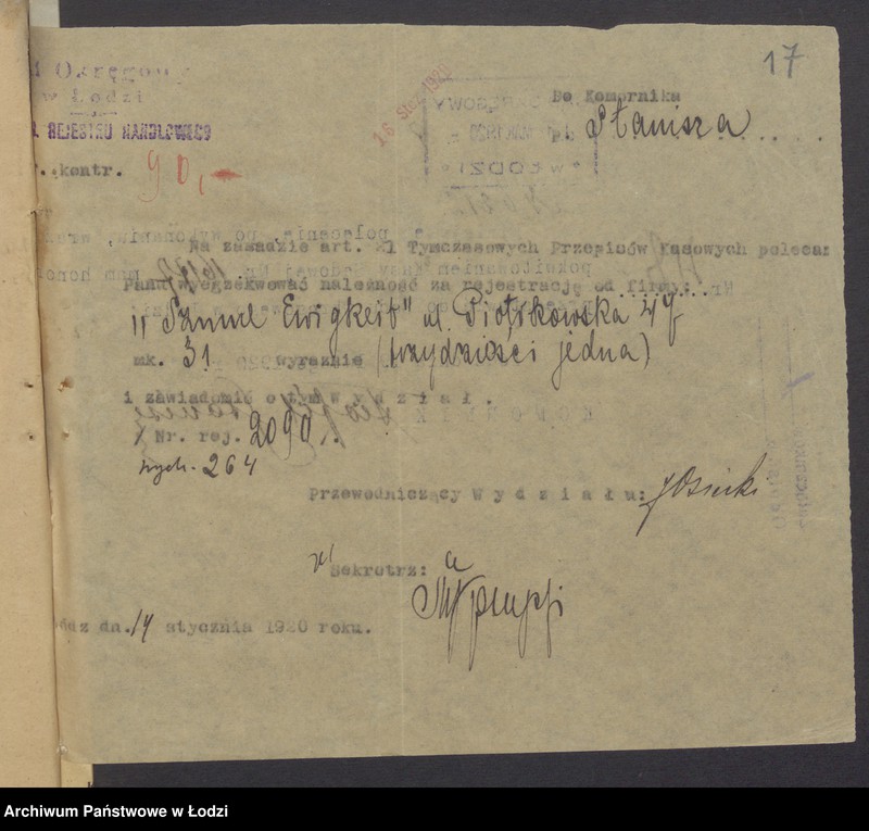 Obraz 19 z jednostki "Szmul Ewigkeit – zakład i magazyn krawiecki"