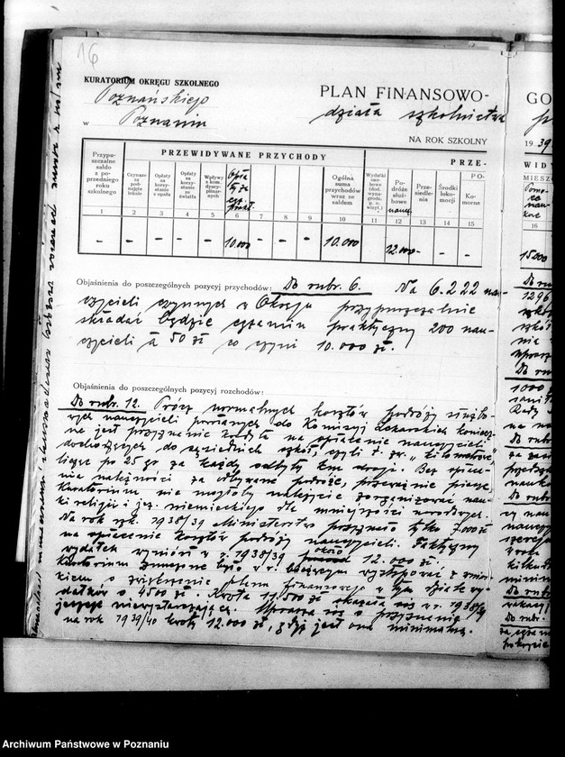 Obraz 20 z jednostki "Budżet na 1939/ 40 [Plany finansowo- gospodarcze inspektoratów szkolnych]"