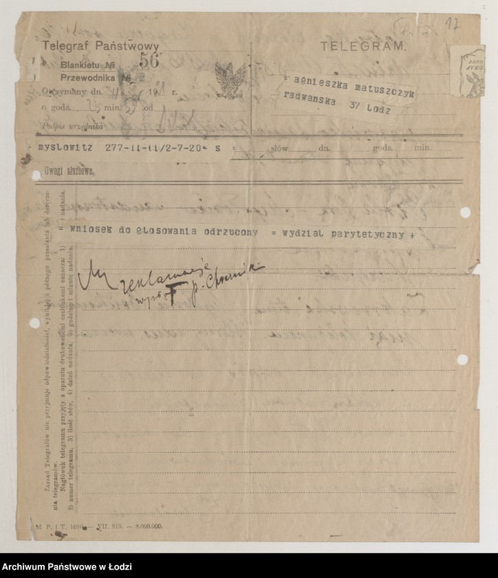 Obraz 19 z jednostki "[Odrzucenia, apelacje]"