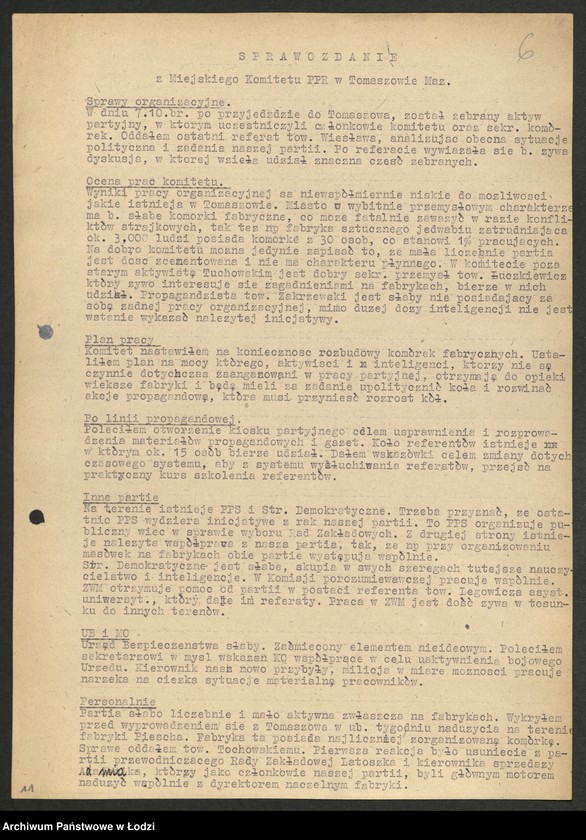 Obraz 7 z jednostki "Szkolenie partyjne - sprawozdania z [inspekcji w powiatach oraz instruktorów powiatowych z działalności]"