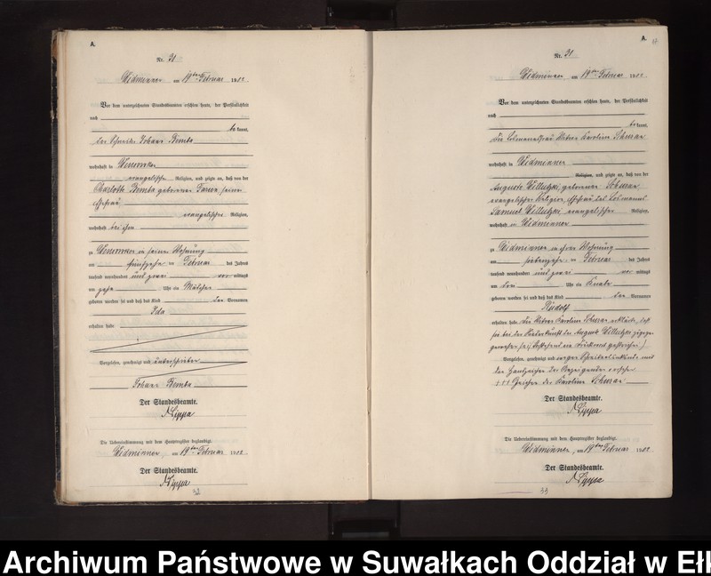 image.from.unit.number "Geburts-Neben-Register des Preussischen Standes-Amtes Widminnen Kreis Loetzen"