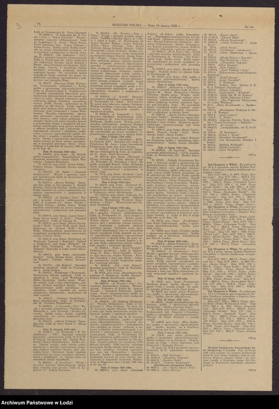 Obraz 11 z jednostki "Mendel Szperling- sprzedaż surowców włókienniczych i wyrób przędzy"