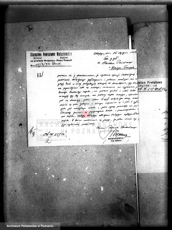 Obraz 16 z jednostki "Zatwierdzenie zakładu przemysłowego firmy "Żar" /fabryki tutek do papierosów/ w Nowym Tomyślu"