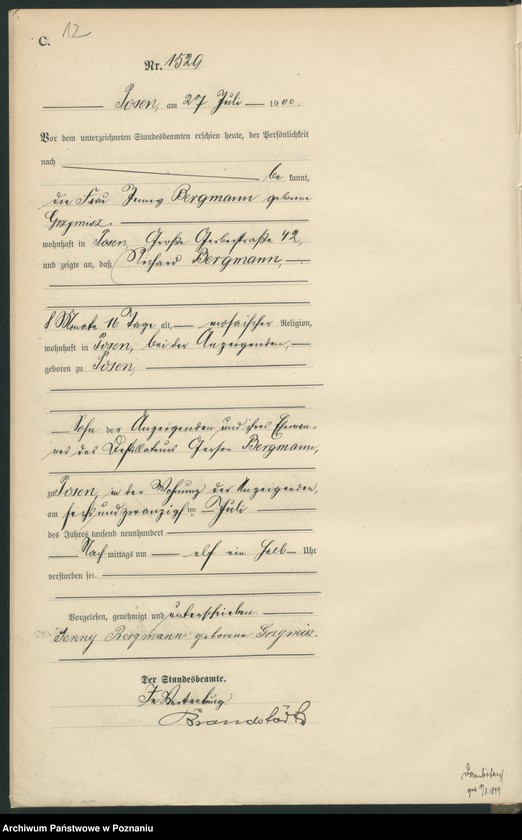 Obraz 15 z jednostki "Księga miejscowa zgonów"