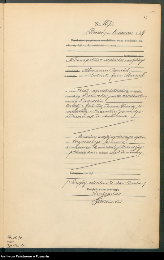 Obraz 7 z jednostki "Księga miejscowa zgonów tom III [Rejestr główny zgonów]"