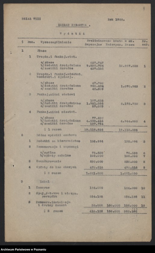 Obraz 10 z jednostki "[Zarząd Rybołówstwa] - sprawy budżetowe"