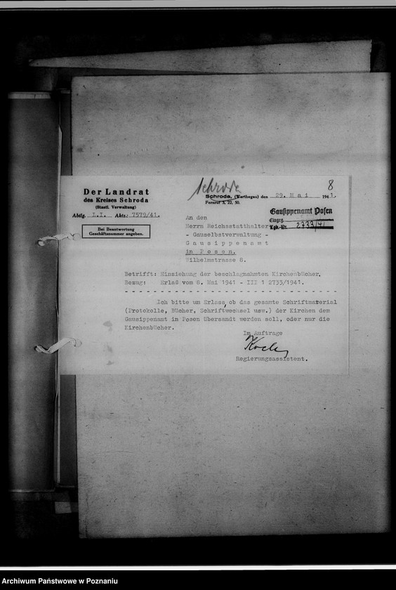 Obraz 12 z jednostki "Einziehungsprotokolle [ksiąg kościelnych] Kreis Schroda [powiat średzki]"
