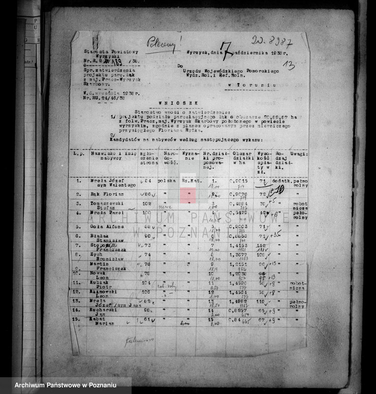 Obraz 17 z jednostki "Ostateczny rejestr pomiarowo-klasyfikacyjny majątku Pracz powiat wyrzyskiego"