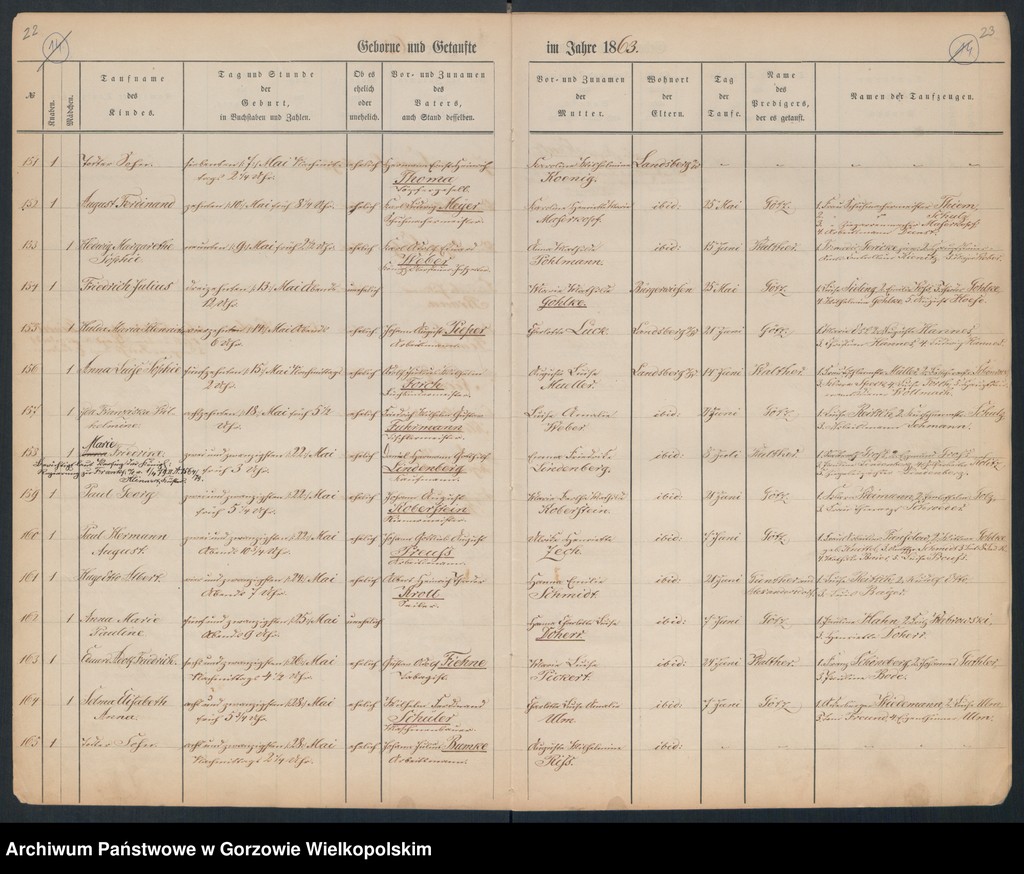 image.from.unit.number "Duplikate der Hauptkirche Landsberg an der Warthe (zawiera także księgi zgonów Konkordien Kirche mit der reformirten und Militair Gemeinde z 1863 r.)"