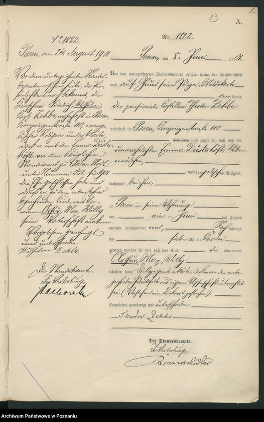 Obraz 16 z jednostki "Księga miejscowa urodzeń t. IV"