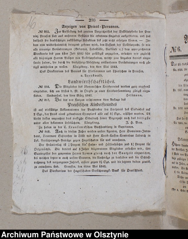 image.from.unit.number "1. Predikte im Jahre 1728 /Bruchstück/ 2.Amtsblätter pro 1842-1848 3. Lieder, Couplete usw. nach d. 1871 J. 4. Zeitungsausschnitte 1932"