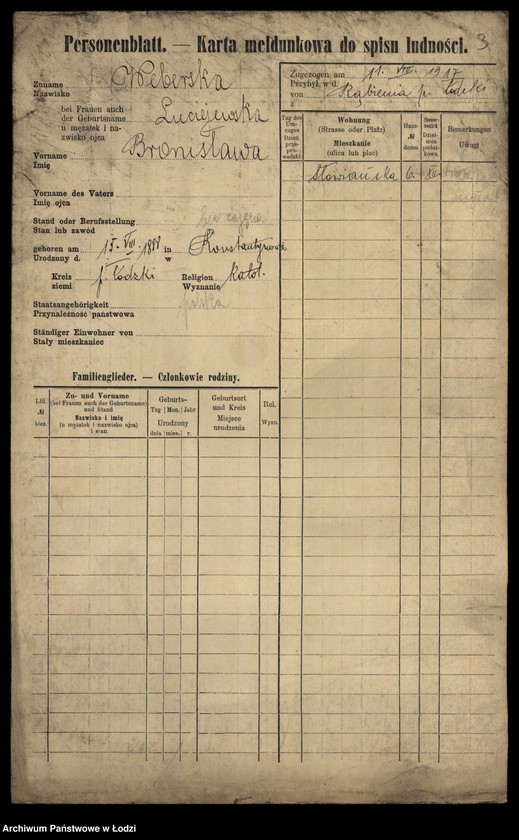 Obraz 5 z jednostki "[Spis ludności Łodzi] Wabdanowski - Wagman"