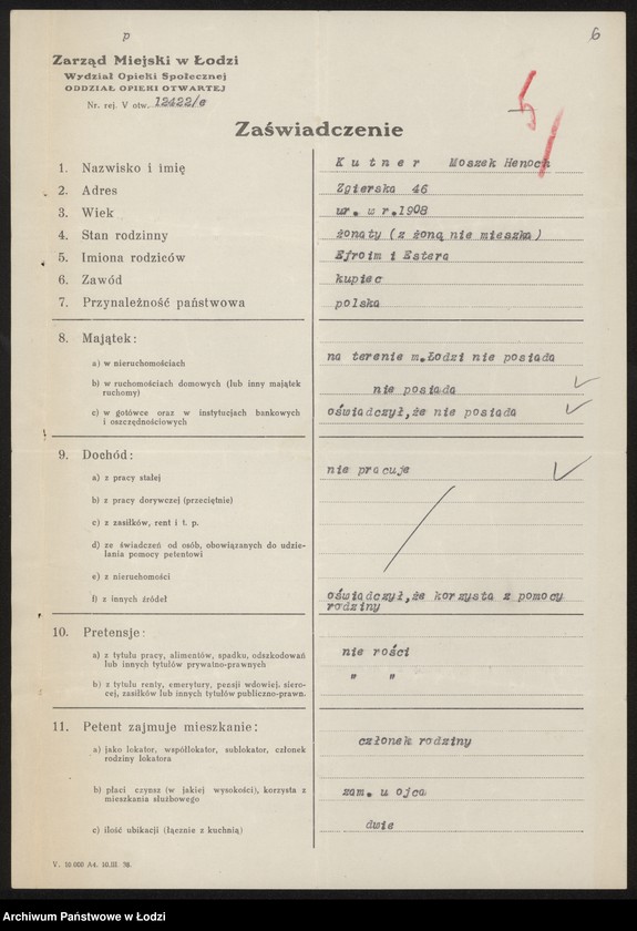 Obraz 8 z jednostki "Moszek Henoch Kutner – drobna sprzedaż towarów bawełnianych"