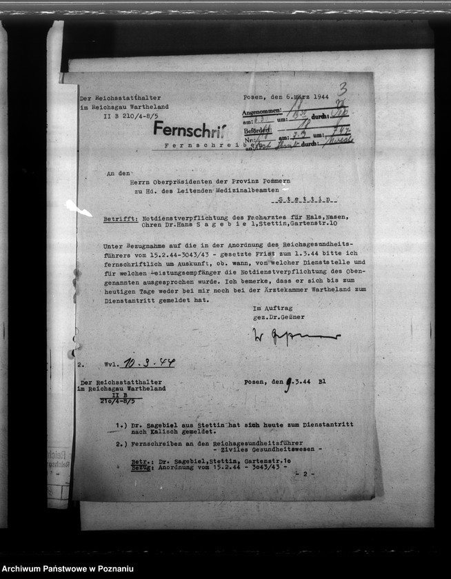 Obraz 7 z jednostki "Notdienstverpflichtung der Ärzte"