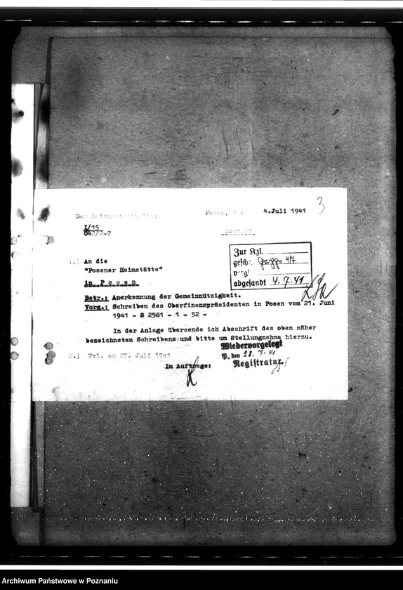 Obraz 7 z jednostki "Anerkennung der Gemeinnützigkeit der "Posener Heimstätte""