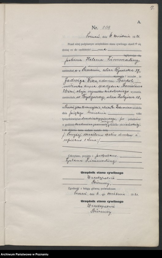 Obraz 19 z jednostki "Księga urodzeń odpis tom III [Rejestr poboczny urodzeń]"