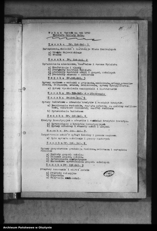image.from.unit.number "Wykazy rzeczowe akt na 1950 r"