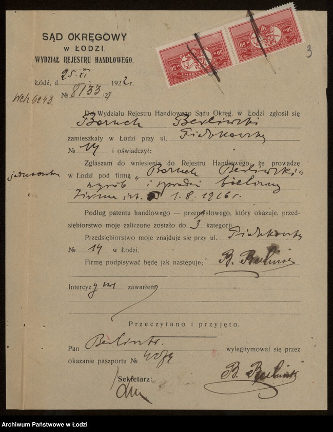 Obraz 5 z jednostki "Boruch Berliński- wyrób i sprzedaż bielizny"