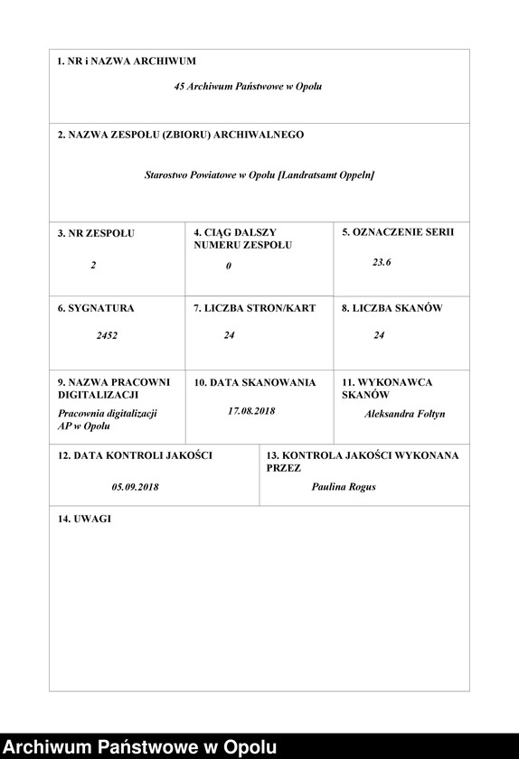 Obraz 1 z jednostki "[Zezwolenie na pobyt - dezerter Johann Kowalczyk, ur. 4. 08. 1908 w Oświęcimiu]"