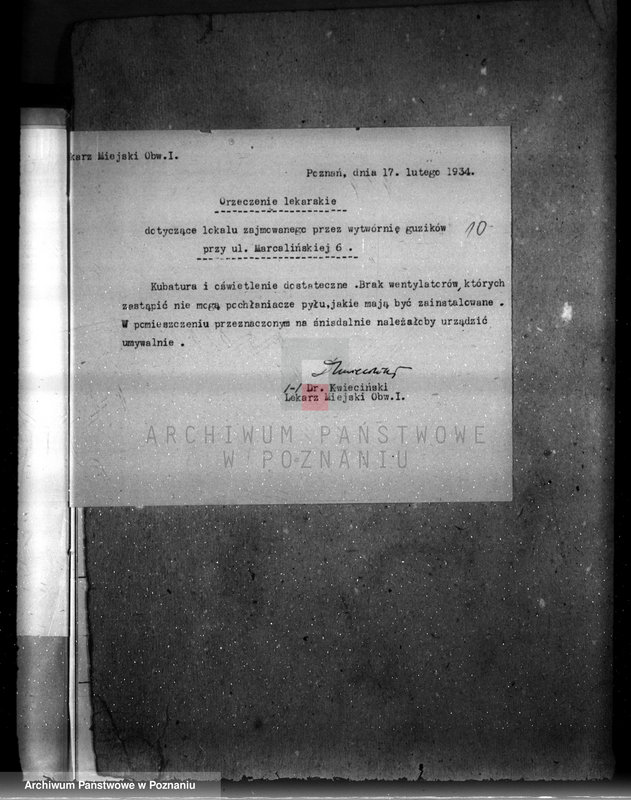Obraz 14 z jednostki "Zatwierdzenie zakładu przemysłowego /wytwórni guzików/ St. Nowickiej w Poznaniu"