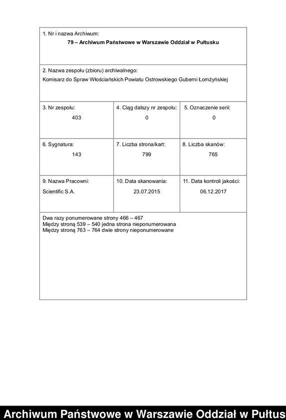 image.from.unit.number "O urządzaniu chłopów byłej rządowej wsi kolonialnej Ostry Kół, Ruda, Sewerynka, gm. Długosiodło, wchodzącej przy opublikowaniu ważnych dekretów z dnia 19 lutego, 12 marca 1864 r. (Skład prywatnej własności Brańszczyk podległej Józefowi Załęskiemu)"