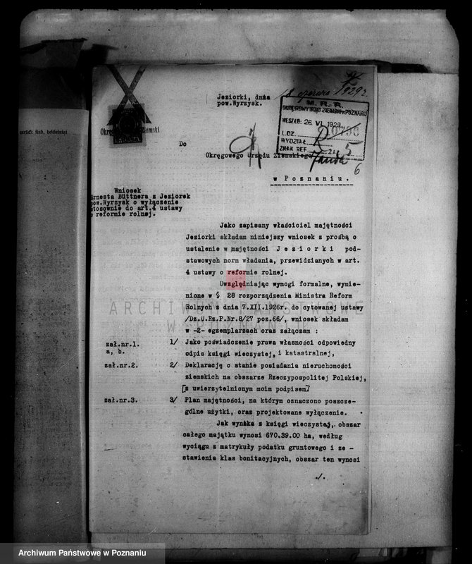 Obraz 16 z jednostki "Majątek Jeziorki Kosztowskie powiatu wyrzyskiego wyłączenie z art. 4/5 ustawy o wykonaniu reformy rolnej Ernst Buttner"