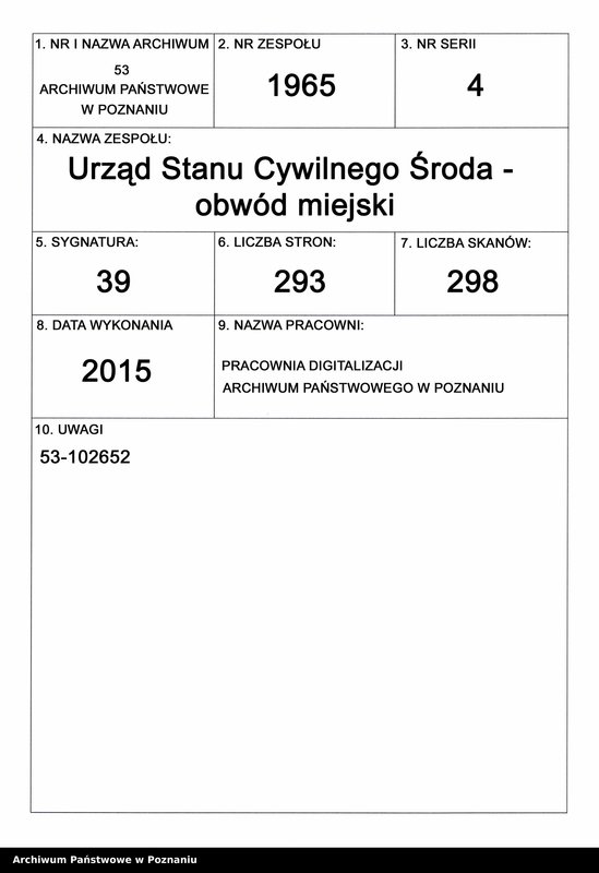 Obraz 1 z jednostki "Księga zgonów"
