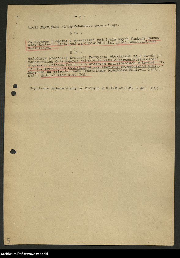 Obraz 4 z jednostki "Regulaminy Rzecznika oraz Komisji Kontroli Partyjnej i Sądu Partyjnego"