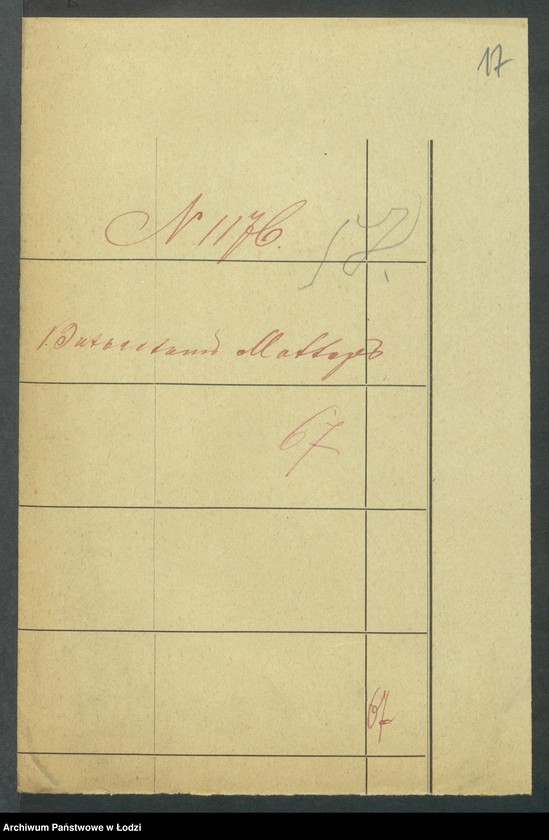 Obraz 19 z jednostki "Dowody metrykalne stałych mieszkańców m. Łodzi nr domu 1176-1178"