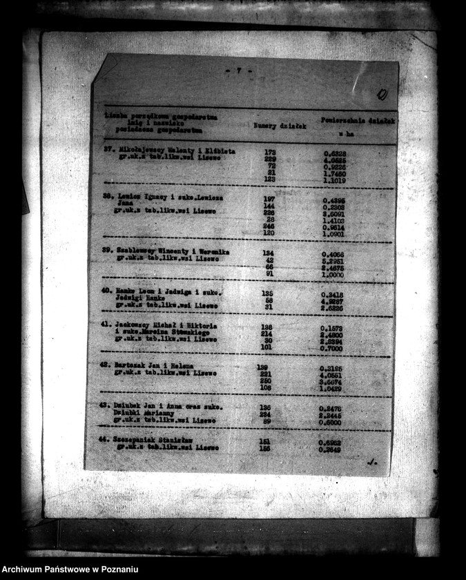 Obraz 16 z jednostki "Regulacja hipoteczna scalonych gruntów wsi Lisewo powiatu konińskiego"