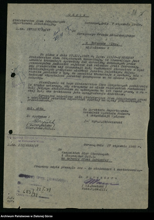 Obraz 13 z jednostki "Zarządzenia i okólniki Okręgowego Urzędu Likwidacyjnego"