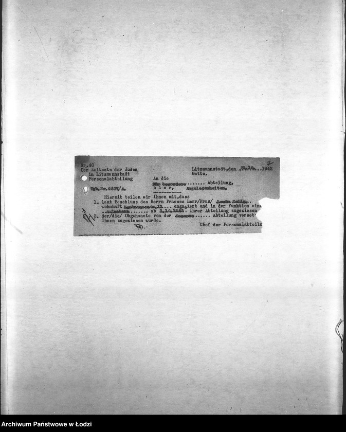 Obraz 10 z jednostki "[Korespondencja z wydziałami: Odzieży, Spraw Specjalnych, Centralnym Biurem Resortów Pracy, Ubezpieczeń, Próśb i Zażaleń oraz innymi w sprawach personalnych, zatrudnienia i płac] "