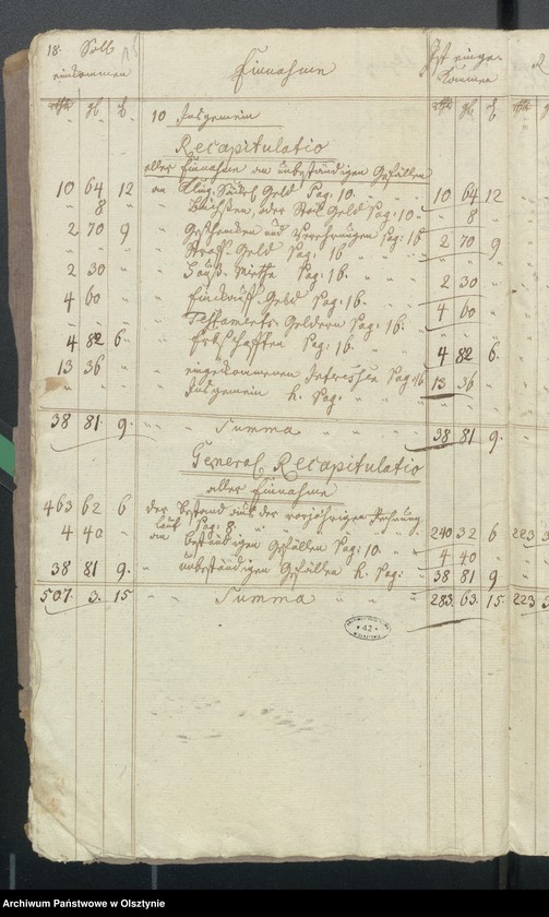 image.from.unit.number "Jahres Rechnung der Rheinschen Hospitals über Einnahme und Ausgabe"