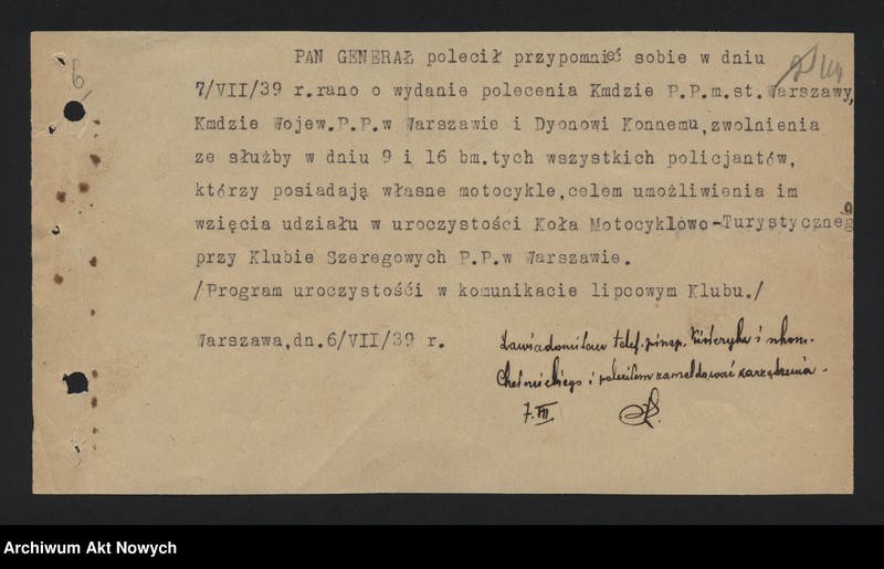 image.from.unit.number "Polecenia i interwencje instytucji państwowych i funkcjonariuszy Policji Państwowej u Komendanta Głównego. Korespondencja."