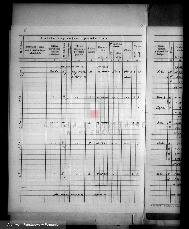 Obraz 10 z jednostki "Ostateczny rejestr pomiarowy majątku Stare powiatu wyrzyskiego"