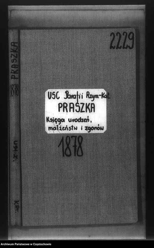 image.from.unit.number "Księga aktów stanu cywilnego Parafii Rzymskokatolickiej w Praszce za rok 1878"