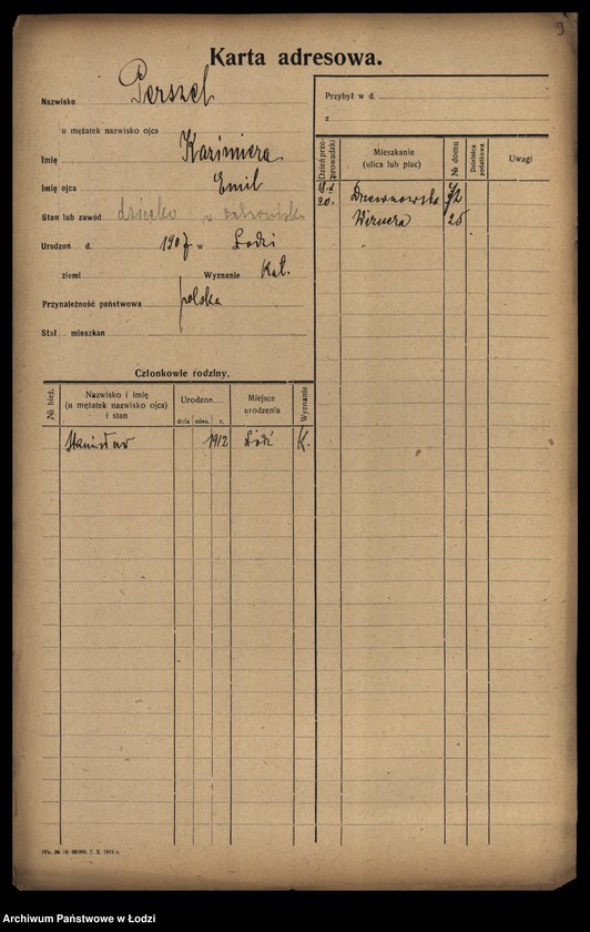 Obraz 11 z jednostki "[Spis ludności Łodzi] Persz-Petrykowski"