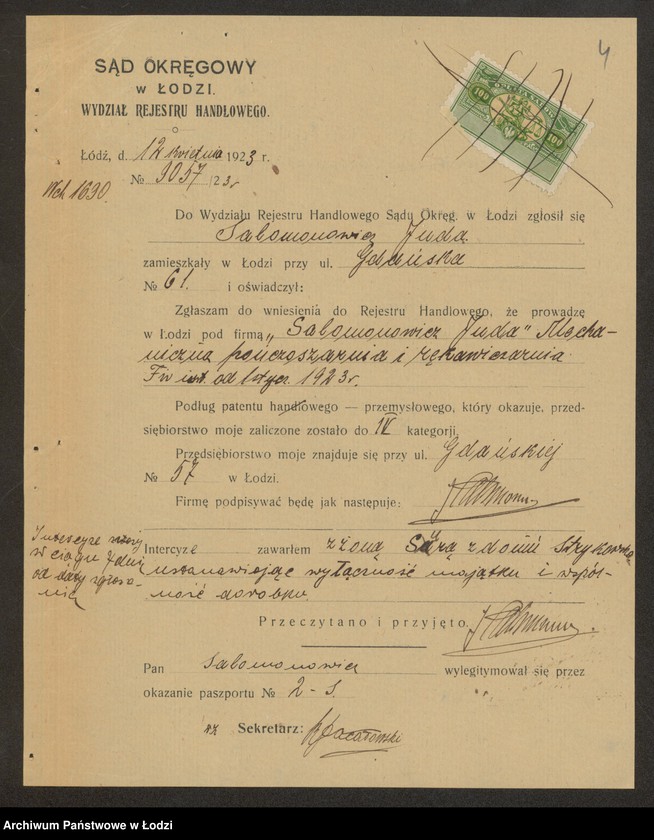 Obraz 6 z jednostki "Juda Salomonowicz- mechaniczna pończoszarnia i rękawiczarnia"