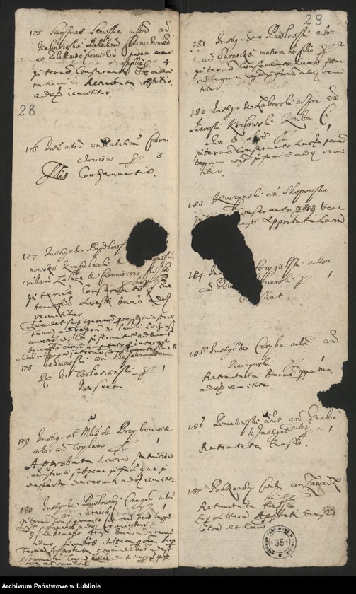 Obraz 17 z jednostki "Regestrum Simplicium Causarum Conseruatarum & Recentium Criminum Anni Dni 1644"