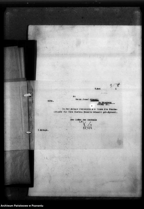 Obraz 13 z jednostki "Rozalie Adamski, geb. Syrocki, aus Bromberg (Bydgoszcz)"