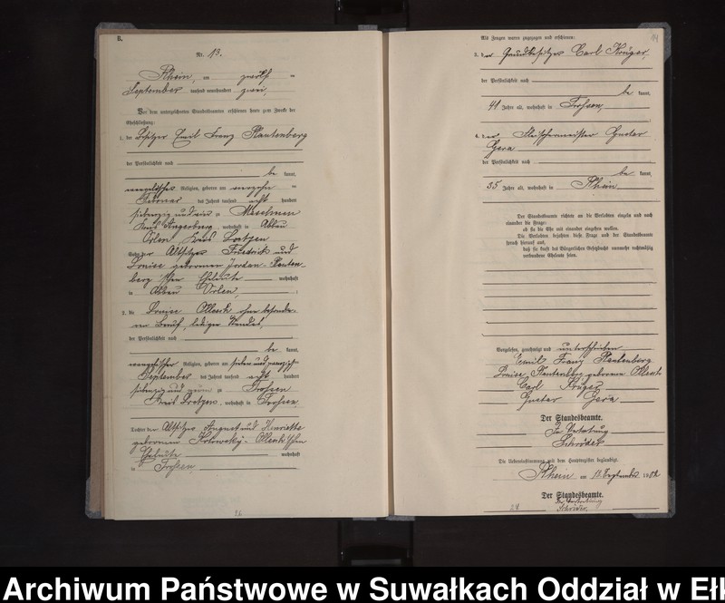 image.from.unit.number "Heiraths-Neben-Register des Königlichen Preussischen Standes-Amtes Orlen Kreis Loetzen"