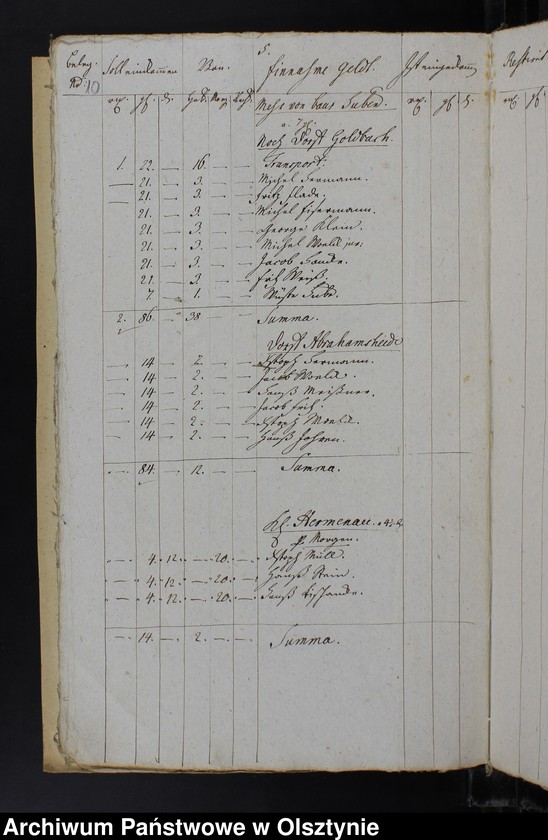 image.from.unit.number "Jahr Kirchen Rechnung der Silberbachschen Kirchen aller Einnahme und Ausgabe wie auch Bau-Rechnung"