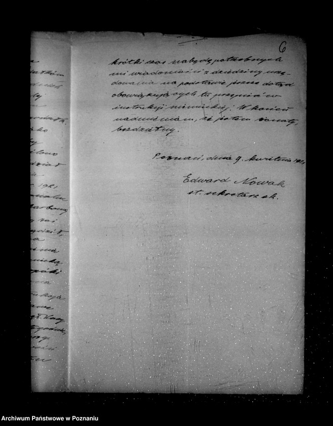 Obraz 10 z jednostki "/Podania o pracę Józef Linette /w Kasie Głównej Województwa/ Edward Nowak /w Kasie Skarbowej w Środzie/"