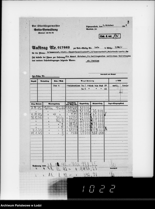 image.from.unit.number "Lebensmitteleinkauf. Aufträge, [Lieferscheinen und Rechnungen] 17661-17725"