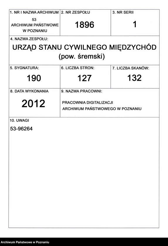 Obraz 1 z jednostki "Geburts-Haupt-Register"