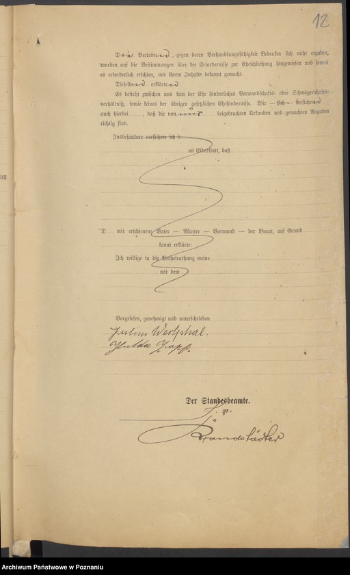 Obraz 14 z jednostki "Die von den Verlobten beigebrachten Urkunden zur Eheschliessung pro 1901. Vol I"